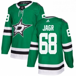 Mens Adidas Dallas Stars 68 Jaromir Jagr Authentic Green Home NHL Jersey 