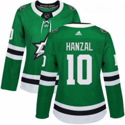 Womens Adidas Dallas Stars 10 Martin Hanzal Authentic Green Home NHL Jersey 