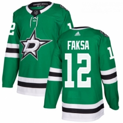 Youth Adidas Dallas Stars 12 Radek Faksa Authentic Green Home NHL Jersey 