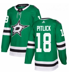 Youth Adidas Dallas Stars 18 Tyler Pitlick Authentic Green Home NHL Jersey 