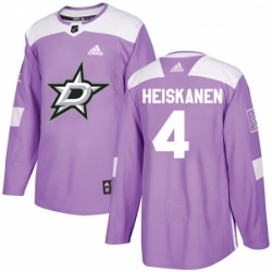 Youth Adidas Dallas Stars 4 Miro Heiskanen Authentic Purple Fights Cancer Practice NHL Jersey 