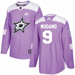 Youth Adidas Dallas Stars 9 Mike Modano Authentic Purple Fights Cancer Practice NHL Jersey 