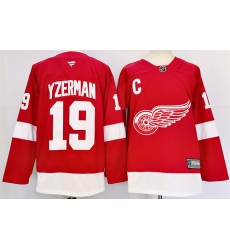 Men Detroit Red Wings 19 Steve Yzerman Red 2024 25 Stitched Jersey