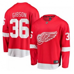 Men Detroit Red Wings  36 John Gibson Red Home Stitched Hockey Jersey
