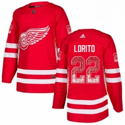 Mens Adidas Detroit Red Wings 22 Matthew Lorito Authentic Red Drift Fashion NHL Jersey 