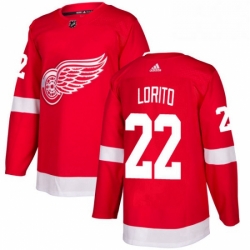 Mens Adidas Detroit Red Wings 22 Matthew Lorito Premier Red Home NHL Jersey 