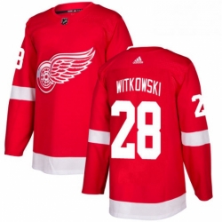 Mens Adidas Detroit Red Wings 28 Luke Witkowski Premier Red Home NHL Jersey 