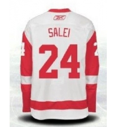 NHL CCM Detroit Red Wings #24 Ruslan Salei White Jerseys