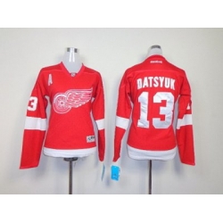 Women NHL Detroit Red Wings #13 Datsyuk red Jerseys