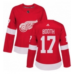 Womens Adidas Detroit Red Wings 17 David Booth Premier Red Home NHL Jersey 