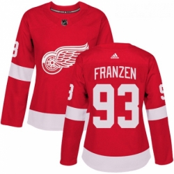 Womens Adidas Detroit Red Wings 93 Johan Franzen Premier Red Home NHL Jersey 