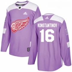 Youth Adidas Detroit Red Wings 16 Vladimir Konstantinov Authentic Purple Fights Cancer Practice NHL Jersey 