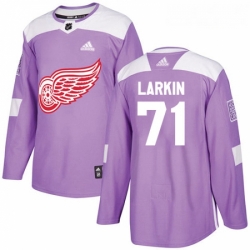 Youth Adidas Detroit Red Wings 71 Dylan Larkin Authentic Purple Fights Cancer Practice NHL Jersey 