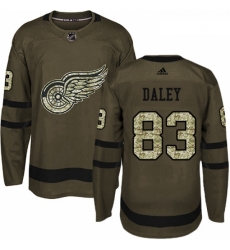 Youth Adidas Detroit Red Wings 83 Trevor Daley Premier Green Salute to Service NHL Jersey 