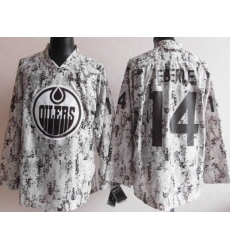 Edmonton Oilers 14# Jordan Eberle White Camo NHL Jerseys