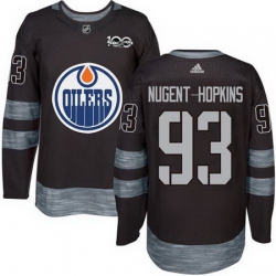 Oilers #93 Ryan Nugent Hopkins Black 1917 2017 100th Anniversary Stitched NHL Jersey