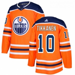 Youth Adidas Edmonton Oilers 10 Esa Tikkanen Authentic Orange Home NHL Jersey 