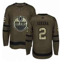 Youth Adidas Edmonton Oilers 2 Andrej Sekera Authentic Green Salute to Service NHL Jersey 