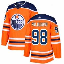 Youth Adidas Edmonton Oilers 98 Jesse Puljujarvi Authentic Orange Home NHL Jersey 