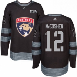 Mens Adidas Florida Panthers 12 Ian McCoshen Premier Black 1917 2017 100th Anniversary NHL Jersey 