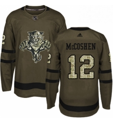 Mens Adidas Florida Panthers 12 Ian McCoshen Premier Green Salute to Service NHL Jersey 