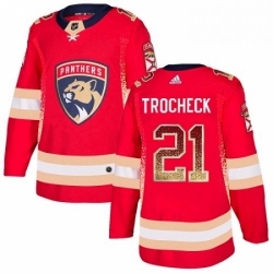 Mens Adidas Florida Panthers 21 Vincent Trocheck Authentic Red Drift Fashion NHL Jersey 