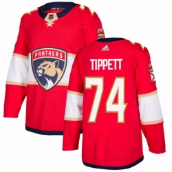 Mens Adidas Florida Panthers 74 Owen Tippett Authentic Red Home NHL Jersey 