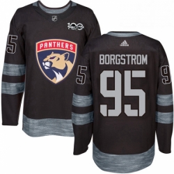 Mens Adidas Florida Panthers 95 Henrik Borgstrom Authentic Black 1917 2017 100th Anniversary NHL Jersey 