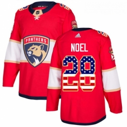 Youth Adidas Florida Panthers 28 Serron Noel Authentic Red USA Flag Fashion NHL Jersey 