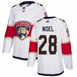 Youth Adidas Florida Panthers 28 Serron Noel Authentic White Away NHL Jersey 