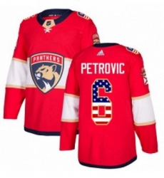 Youth Adidas Florida Panthers 6 Alex Petrovic Authentic Red USA Flag Fashion NHL Jersey 