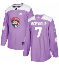 Youth Adidas Florida Panthers 7 Colton Sceviour Authentic Purple Fights Cancer Practice NHL Jersey 