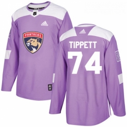 Youth Adidas Florida Panthers 74 Owen Tippett Authentic Purple Fights Cancer Practice NHL Jersey 