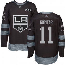 Kings #11 Anze Kopitar Black 1917 2017 100th Anniversary Stitched NHL Jersey