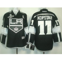 Los Angeles Kings #11 Anze Kopitar Black Stanley Cup Finals Champions Patch NHL Jerseys LA Style