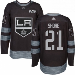 Mens Adidas Los Angeles Kings 21 Nick Shore Authentic Black 1917 2017 100th Anniversary NHL Jersey 