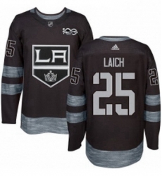 Mens Adidas Los Angeles Kings 25 Brooks Laich Authentic Black 1917 2017 100th Anniversary NHL Jersey 