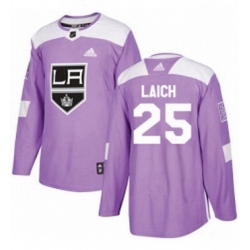 Mens Adidas Los Angeles Kings 25 Brooks Laich Authentic Purple Fights Cancer Practice NHL Jersey 