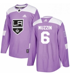 Mens Adidas Los Angeles Kings 6 Jake Muzzin Authentic Purple Fights Cancer Practice NHL Jersey 