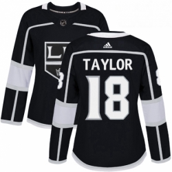 Womens Adidas Los Angeles Kings 18 Dave Taylor Authentic Black Home NHL Jersey 