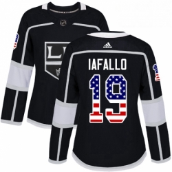 Womens Adidas Los Angeles Kings 19 Alex Iafallo Authentic Black USA Flag Fashion NHL Jersey 