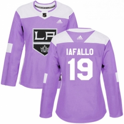 Womens Adidas Los Angeles Kings 19 Alex Iafallo Authentic Purple Fights Cancer Practice NHL Jersey 