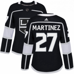 Womens Adidas Los Angeles Kings 27 Alec Martinez Authentic Black Home NHL Jersey 