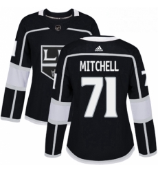 Womens Adidas Los Angeles Kings 71 Torrey Mitchell Authentic Black Home NHL Jersey 