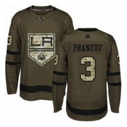 Youth Adidas Los Angeles Kings 3 Dion Phaneuf Authentic Green Salute to Service NHL Jersey 