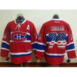 Canadiens  #76 P K Subban Red USA Flag Fashion Stitched NHL Jersey