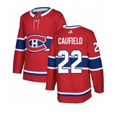 Men Montreal Canadiens 22 Cole Caufield Red Stitched NHL Jersey