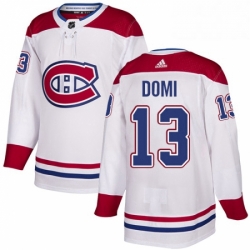 Mens Adidas Montreal Canadiens 13 Max Domi Authentic White Away NHL Jersey 