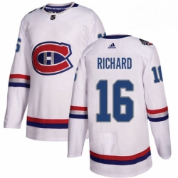 Mens Adidas Montreal Canadiens 16 Henri Richard Authentic White 2017 100 Classic NHL Jersey 