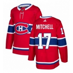 Mens Adidas Montreal Canadiens 17 Torrey Mitchell Authentic Red Home NHL Jersey 